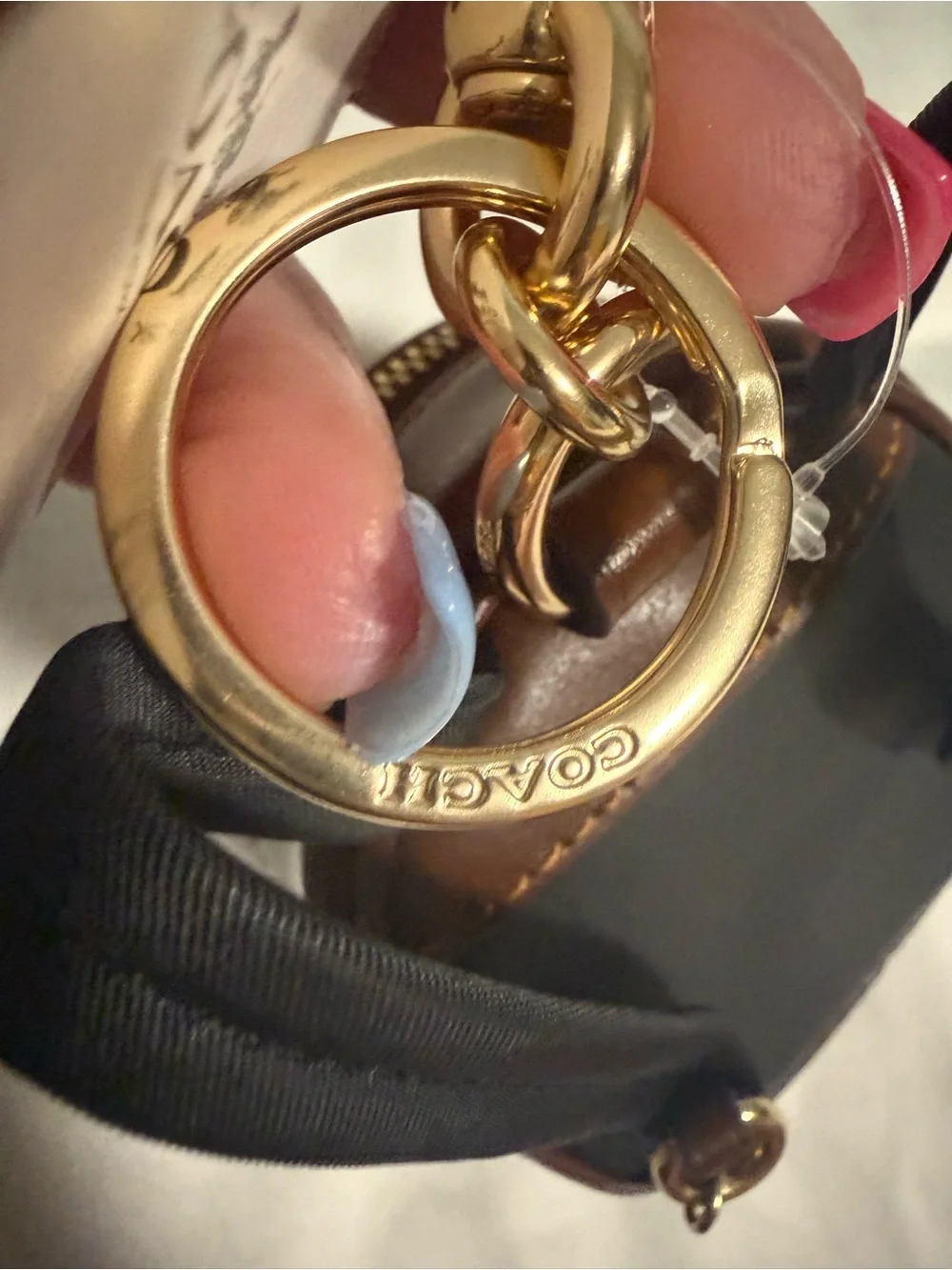 Coach Mini Court Brown Monogram Backpack Bag Charm with Gold Tone Hardware! NWT